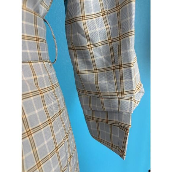 Adelyn Rae Sydney Blue Plaid Button Front Coat Shirt Dress Lined Extra Button S - Picture 7 of 12